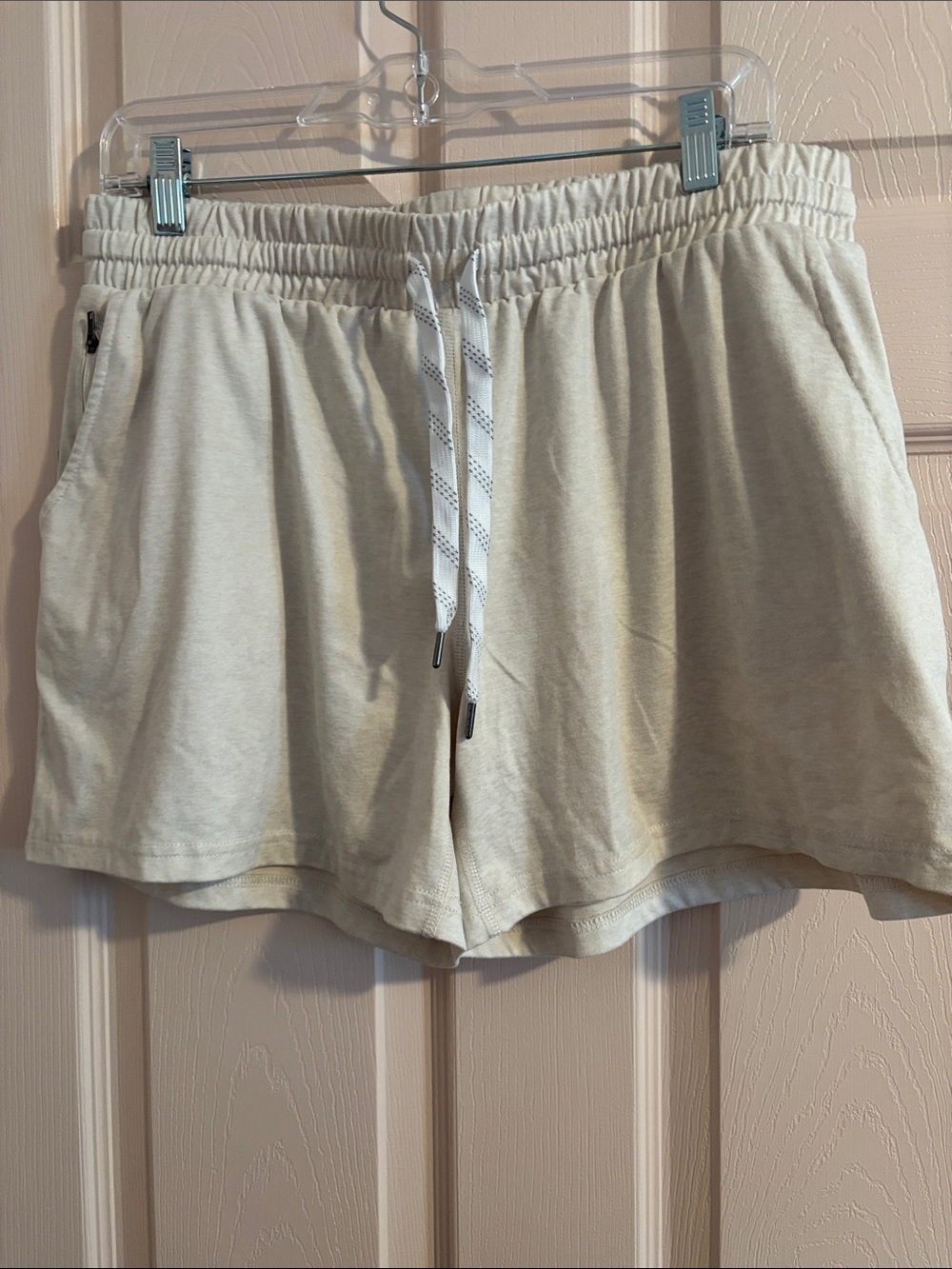 Everyday Drawstring Athletic Shorts in Cream
